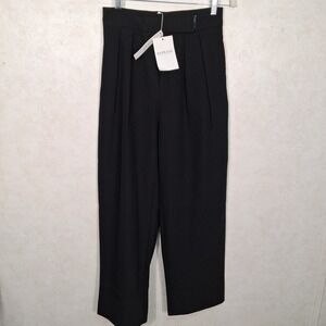 Refrase Collection Trousers Womens‎ Medium Black High Waist Pleated Wide Leg NWT